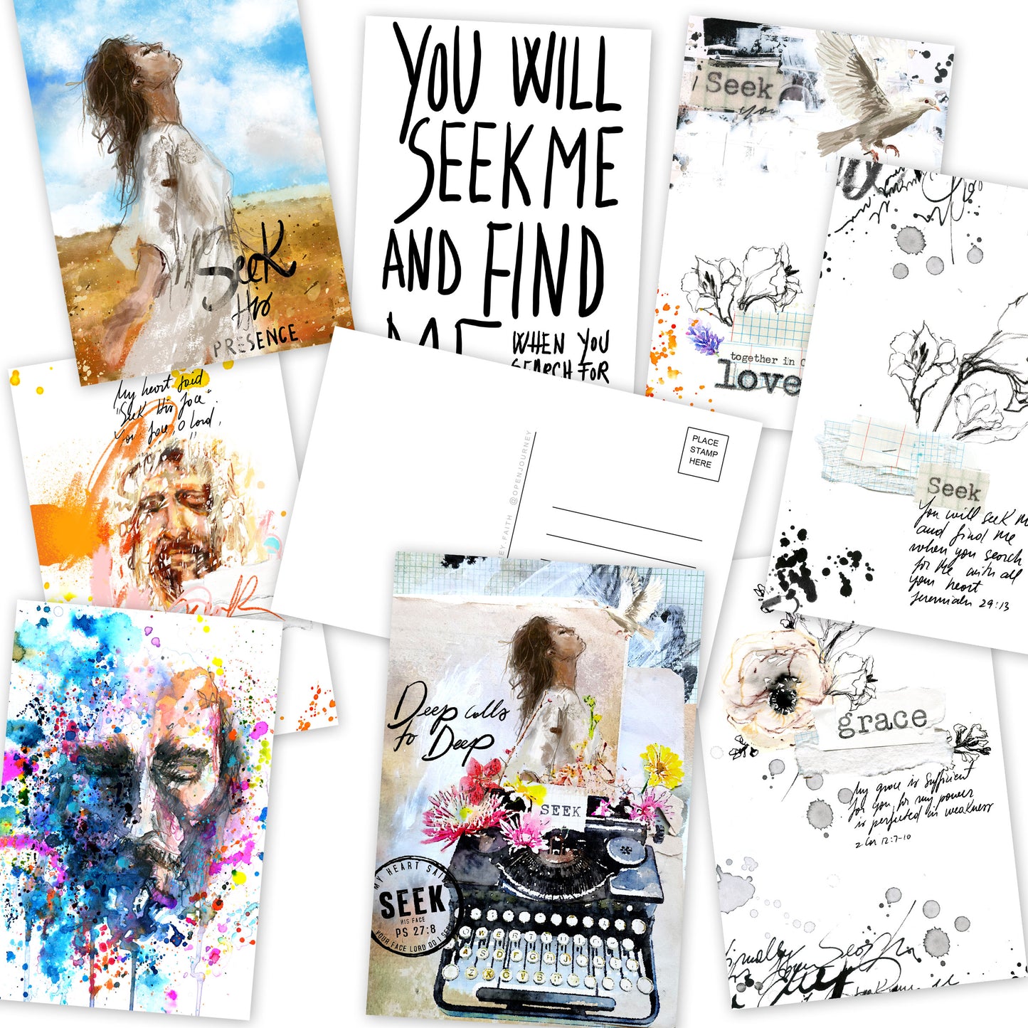 Seek - set of 8 postcards