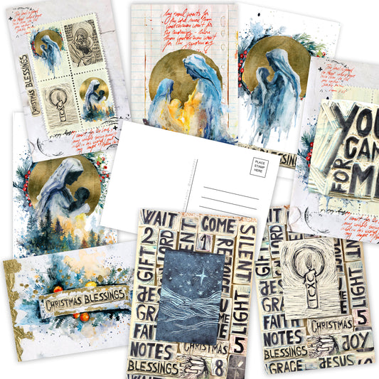 ADVENT / CHRISTMAS POSTCARDS- set of 8 postcards