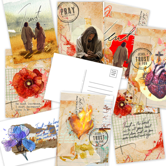 LENT-TRUST POSTCARDS- set of 8 postcards