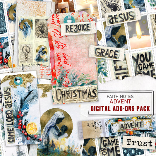 ADVENT- Journaling Stickers, Advent Scripture Reading Plan and cards- digital download