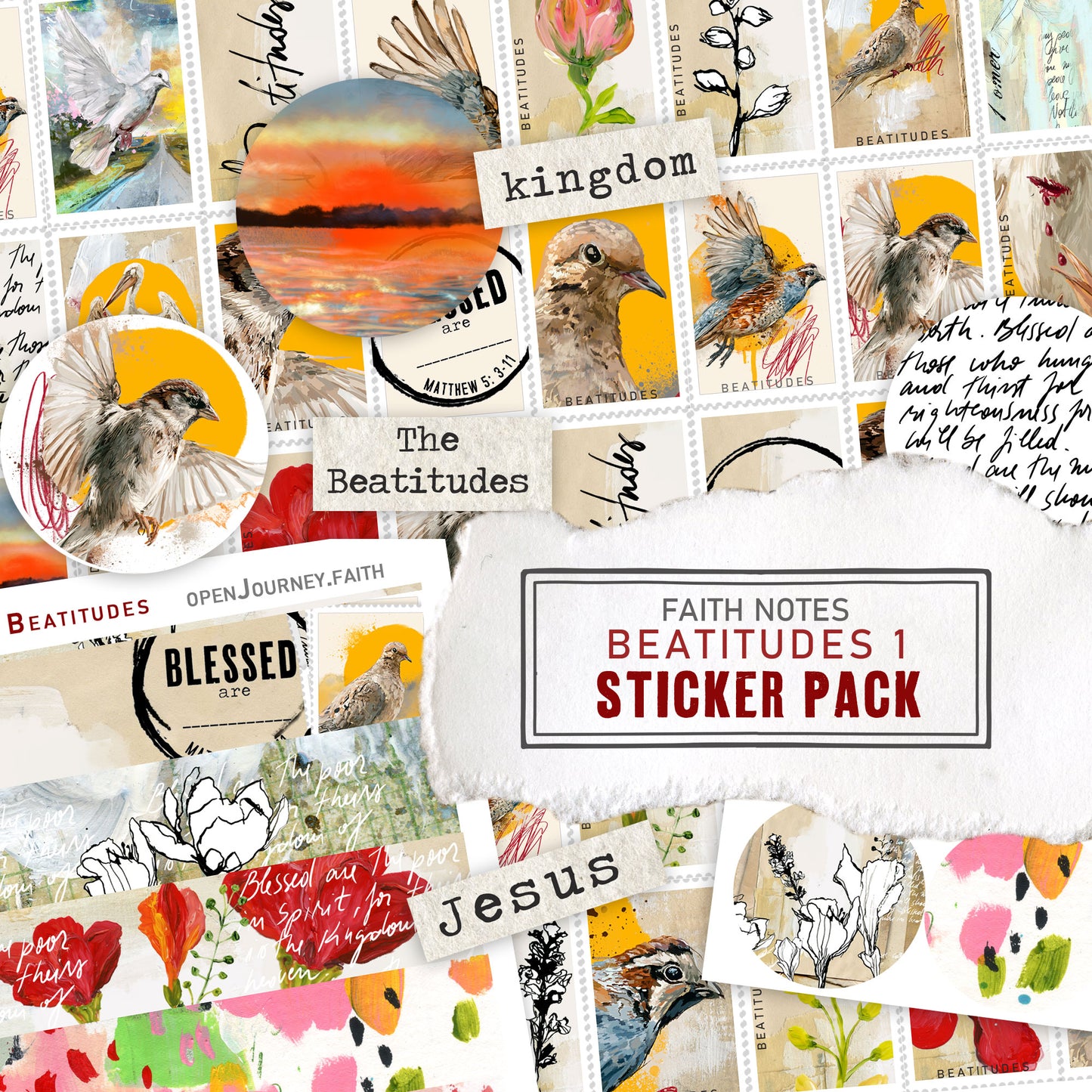 Beatitudes 1 sticker pack - variety stickers for Bible Journaling