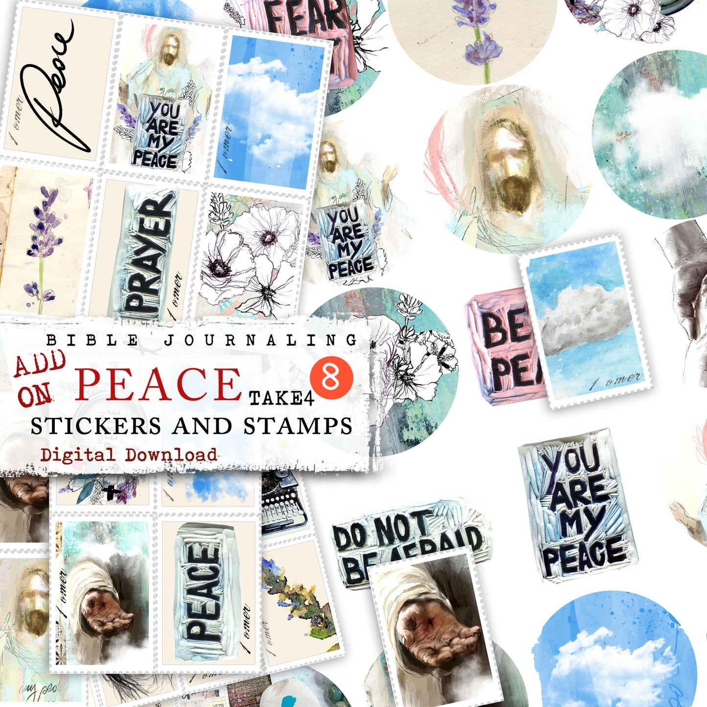 PEACE kit ADD ON  - Journaling Stickers and cards- digital download