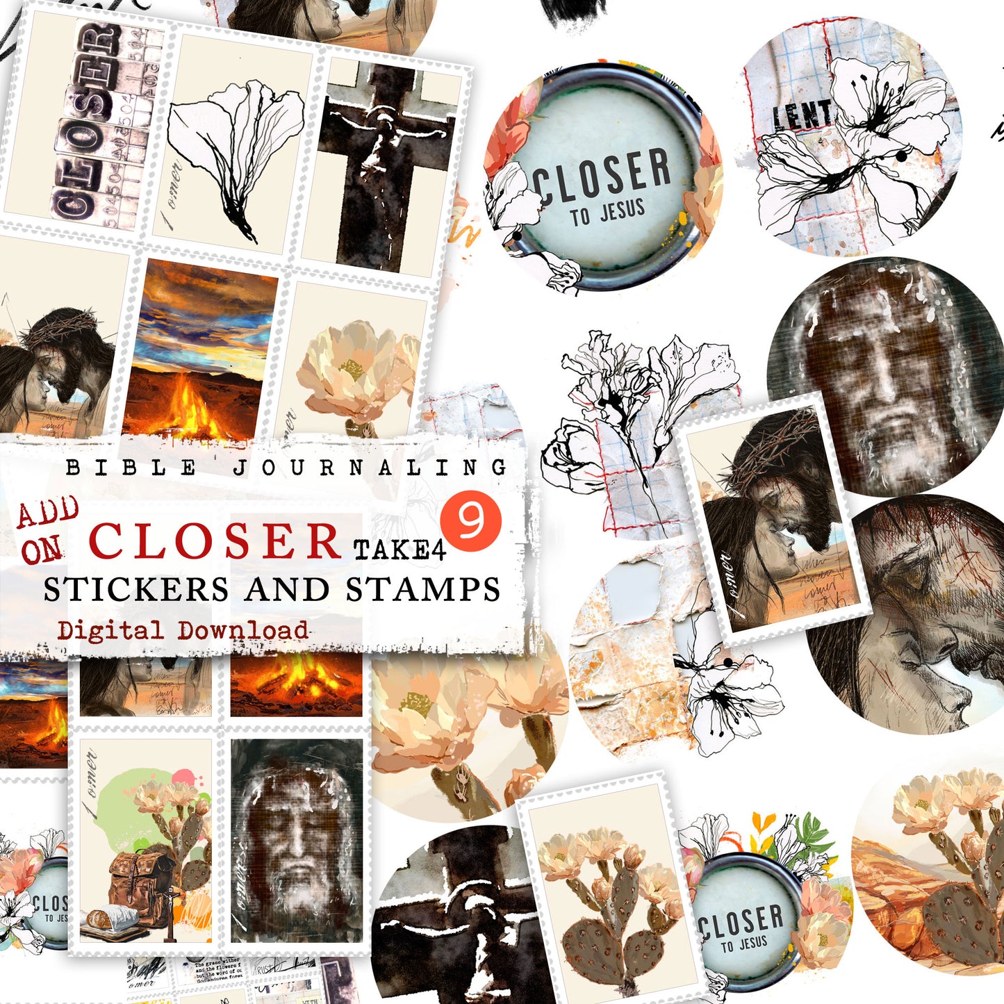 CLOSER kit ADD ON  - Journaling Stickers and cards- digital download