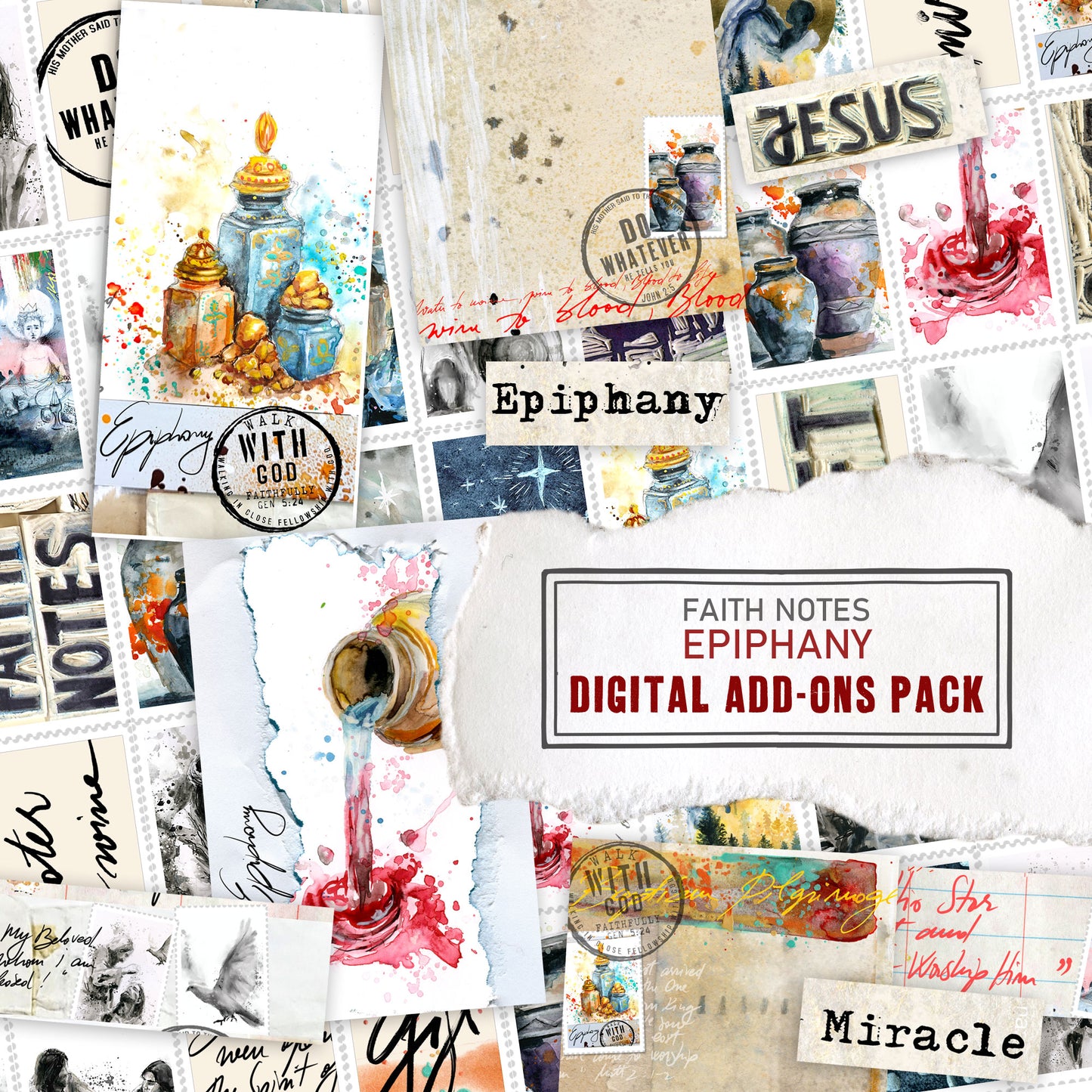 EPIPHANY- Journaling Stickers and cards Add-ons- digital download
