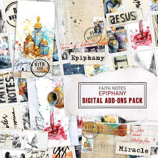 EPIPHANY- Journaling Stickers and cards Add-ons- digital download