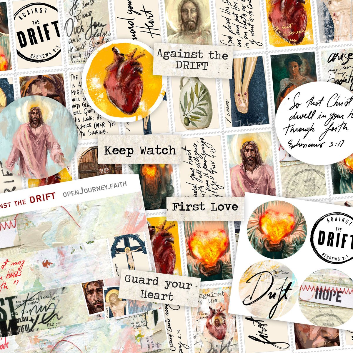 Against the Drift- Add-ons DIGITAL DOWNLOAD: Journaling Stickers and card sets