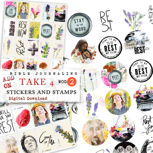 ADD ON "Rest" - Journaling Stickers - digital download