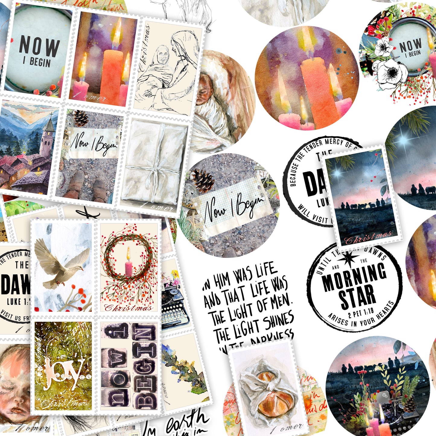 New Beginning kit ADD ON  - Journaling Stickers and cards- digital download