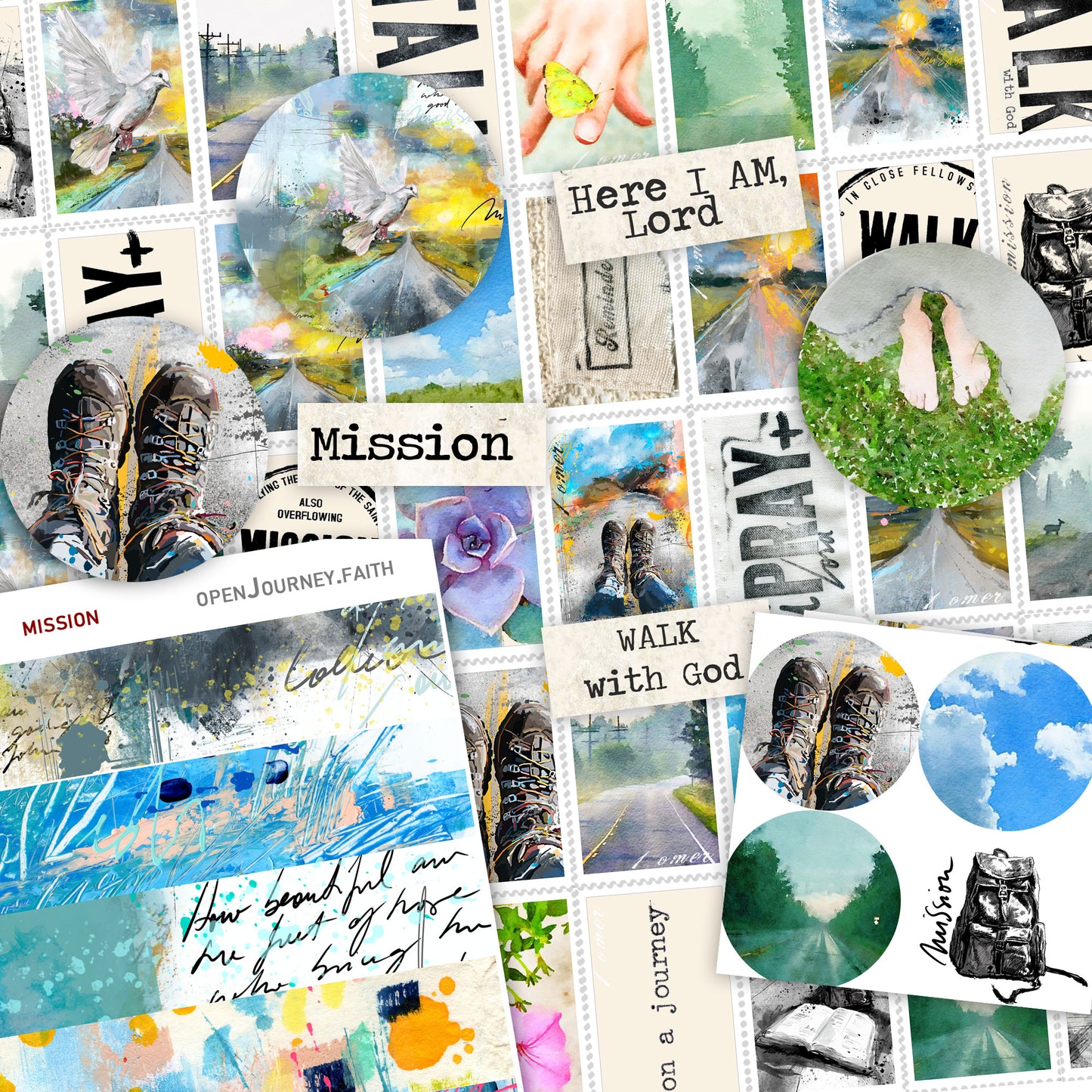 Mission sticker pack - variety stickers for Bible Journaling
