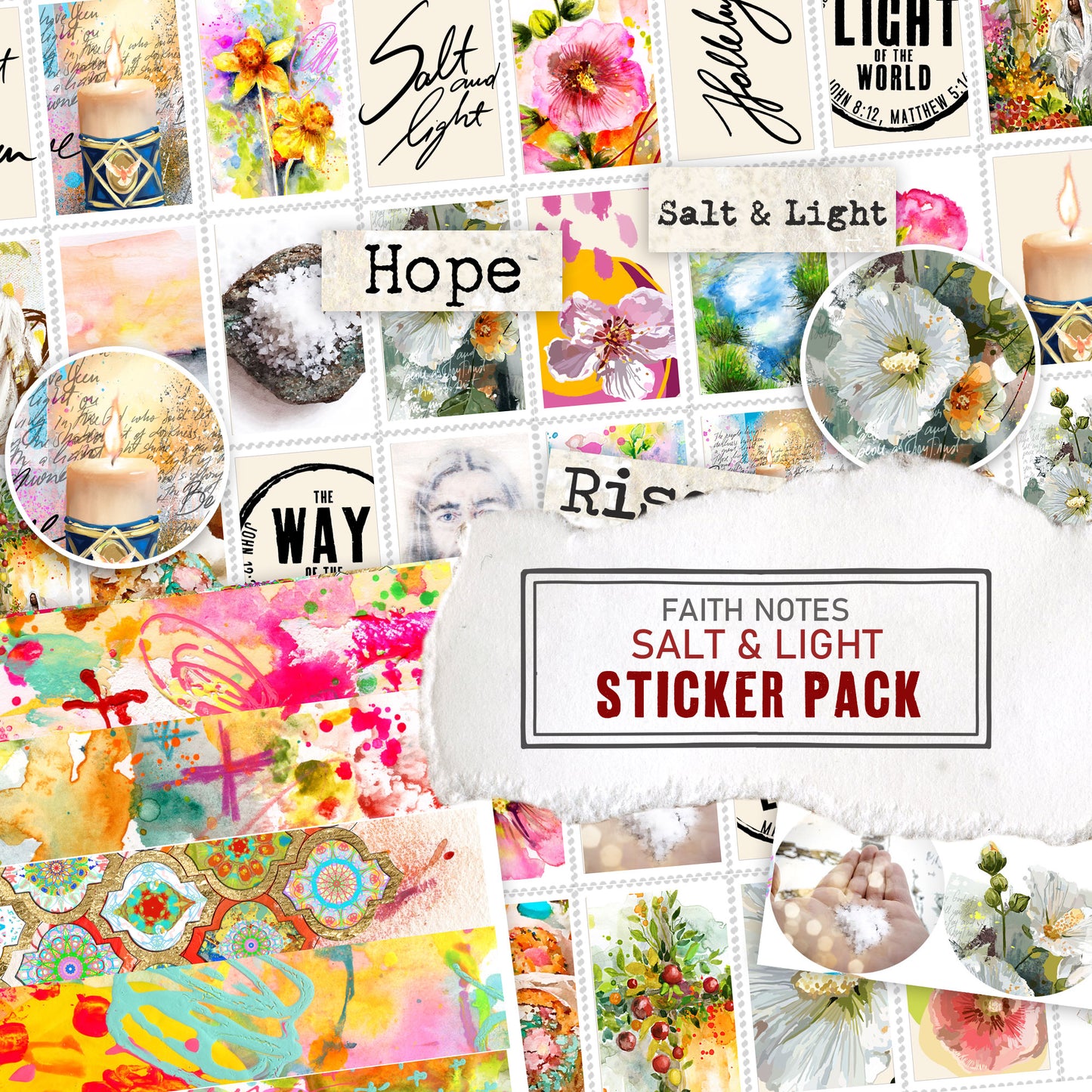 Salt & Light- Add ons DIGITAL DOWNLOAD: Journaling Stickers, Receipts and cards