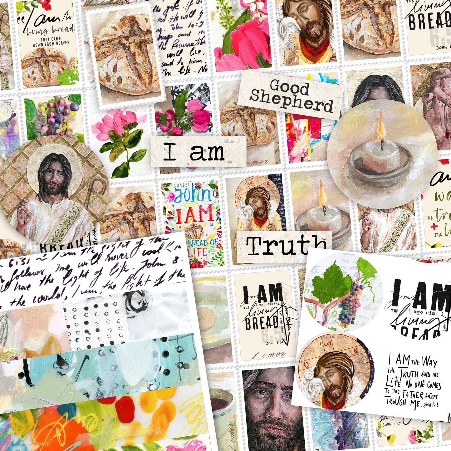 I AM- Add-ons DIGITAL DOWNLOAD: Journaling Stickers, cards, tickets