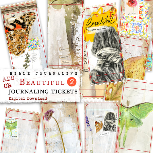 ADD ON Beautiful 2 (Purpose and Beauty) - Journaling Tickets - digital download