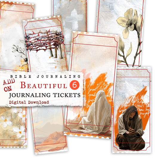 ADD ON Beautiful 6 LENT- Journaling Tickets - digital download