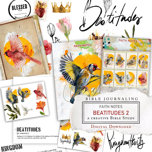'Beatitudes 2' KIT Digital Download -Bible Journaling kit Faith Notes series