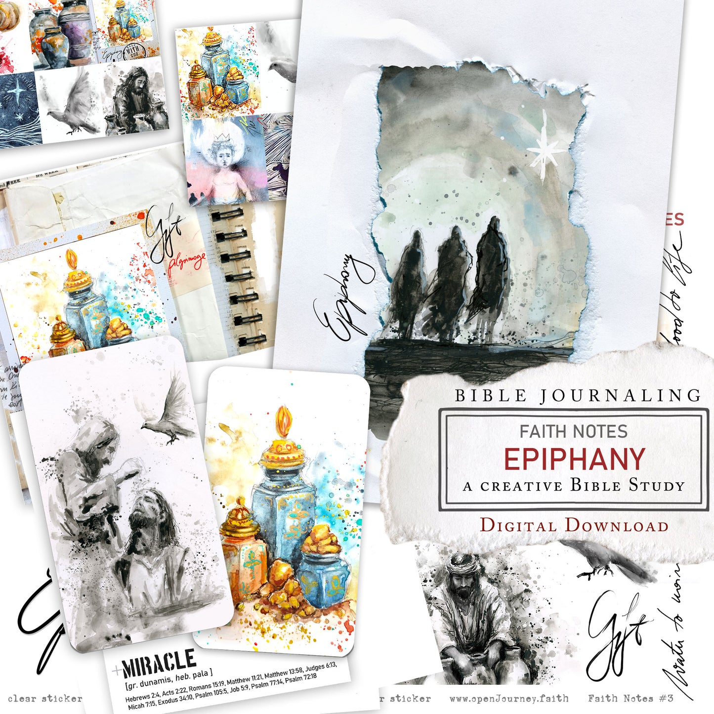 EPIPHANY KIT (Faith Notes) - Bible Journaling kit- digital download