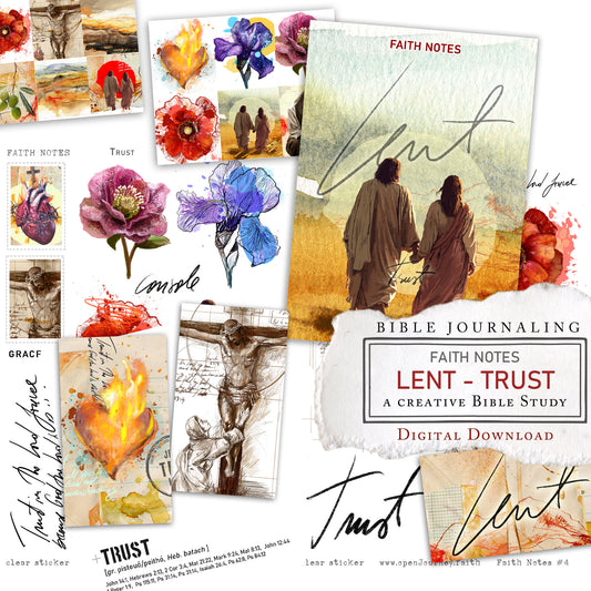LENT-TRUST KIT Digital Download -Bible Journaling kit Faith Notes series