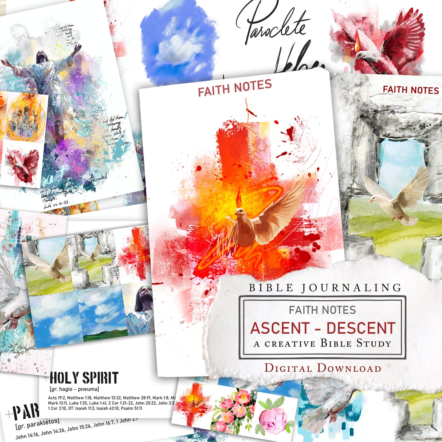 ASCENT-DESCENT KIT Digital Download -Bible Journaling kit Faith Notes series