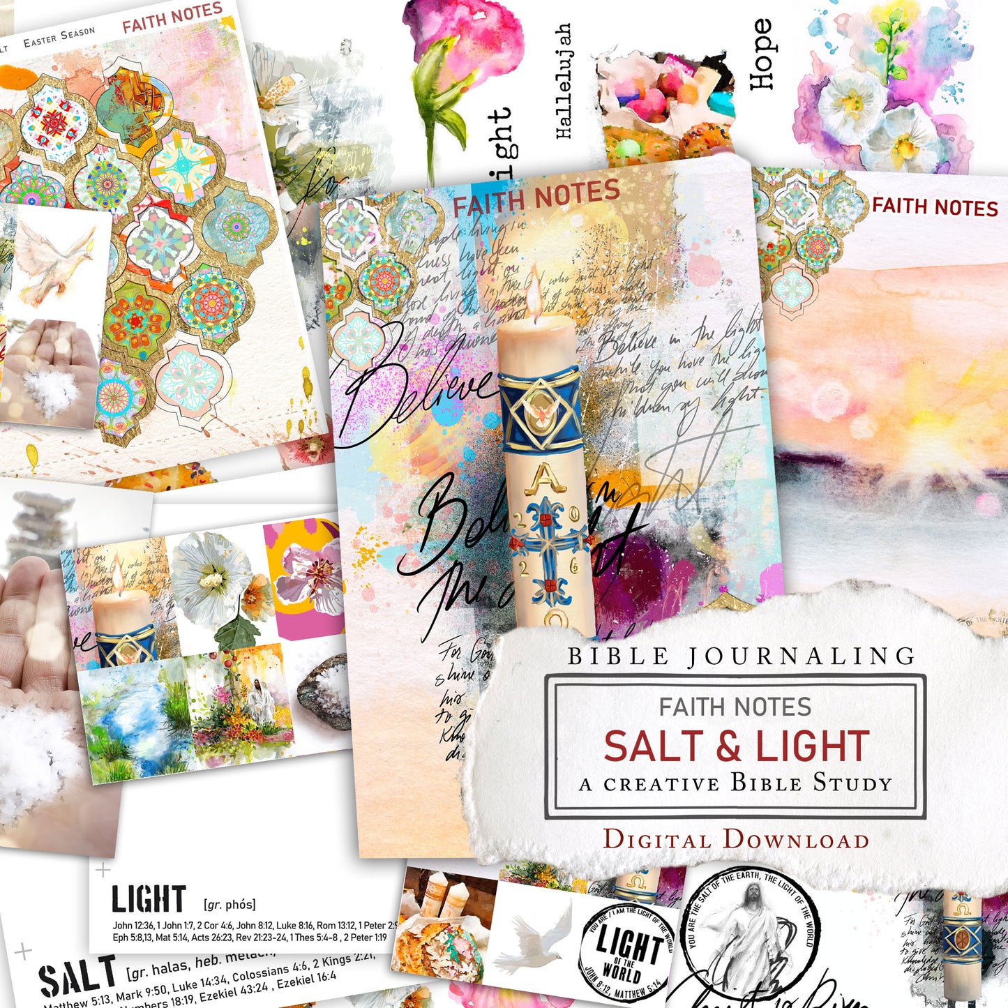 SALT & LIGHT KIT Digital Download -Bible Journaling kit Faith Notes series