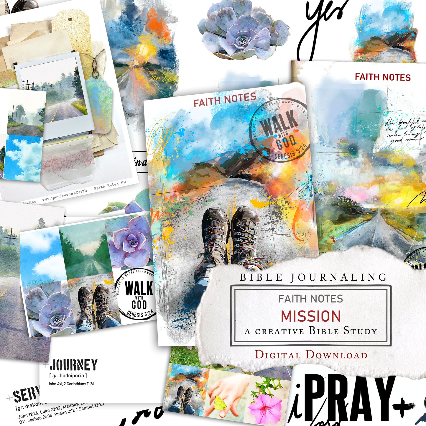 'Mission' KIT Digital Download -Bible Journaling kit Faith Notes series