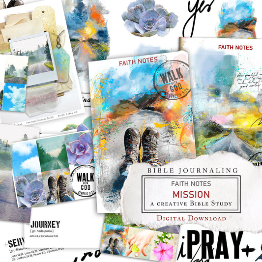 'Mission' KIT Digital Download -Bible Journaling kit Faith Notes series