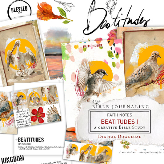 'Beatitudes 1' KIT Digital Download -Bible Journaling kit Faith Notes series