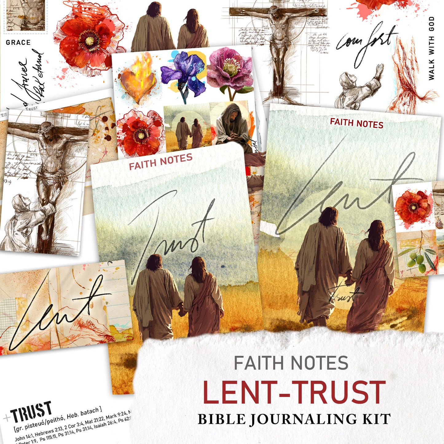 **LENT-TRUST- kit ** for Bible Journaling - Faith Notes series