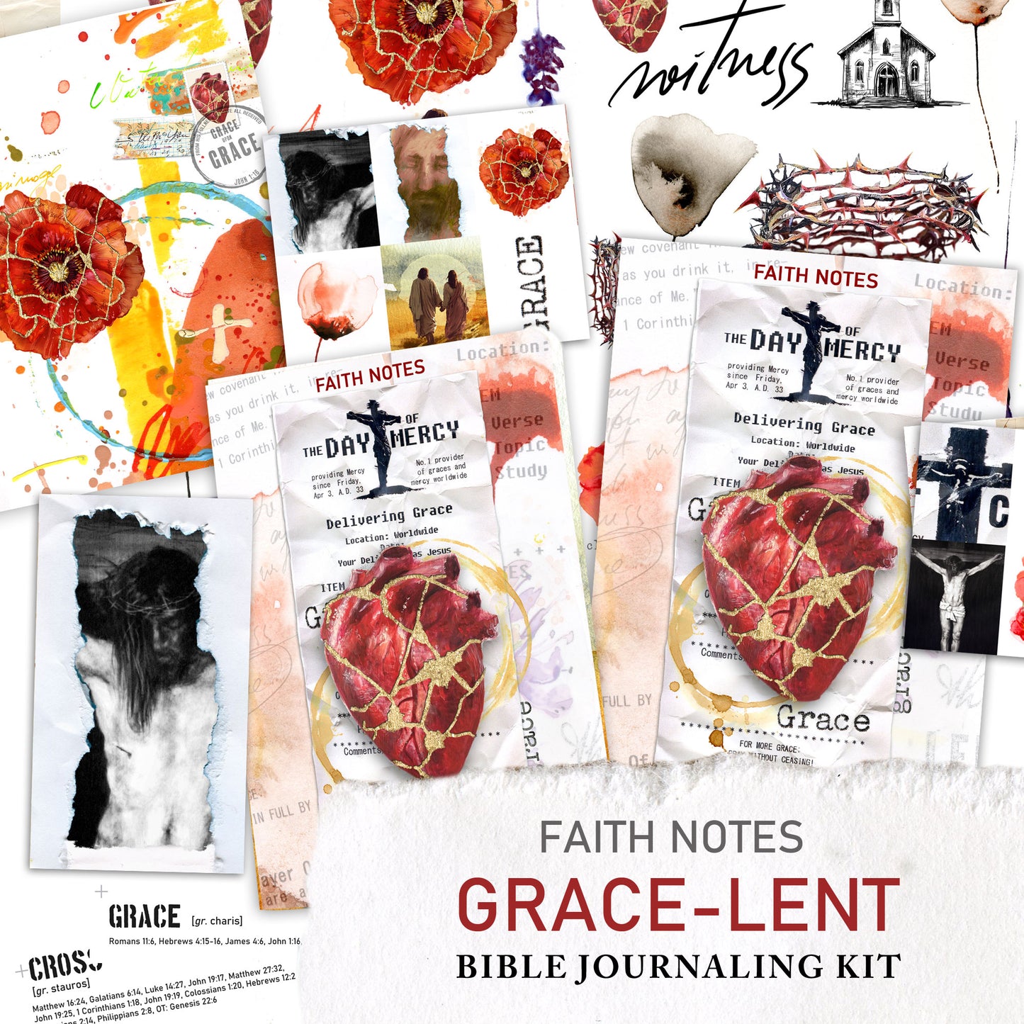 **GRACE-LENT- kit ** for Bible Journaling - Faith Notes series