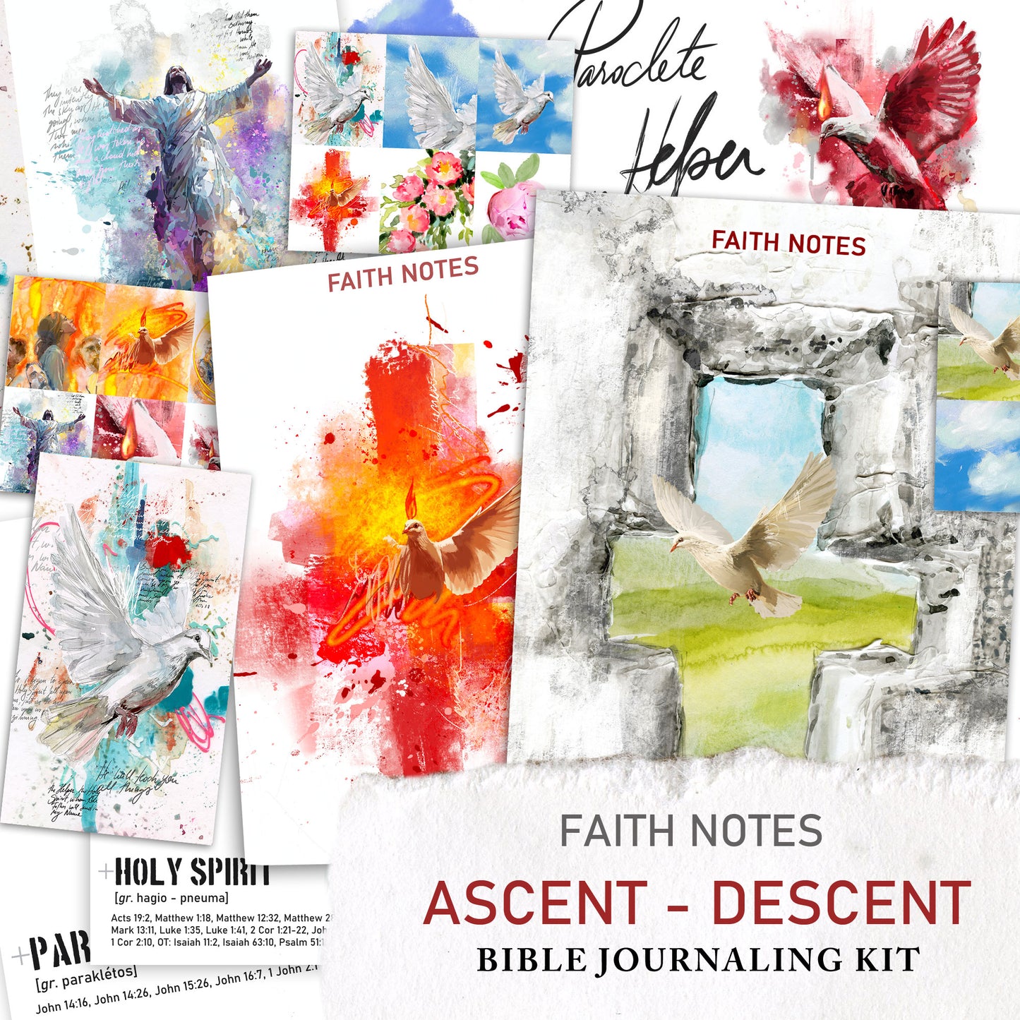 **ASCENT-DESCENT- kit ** for Bible Journaling - Faith Notes series