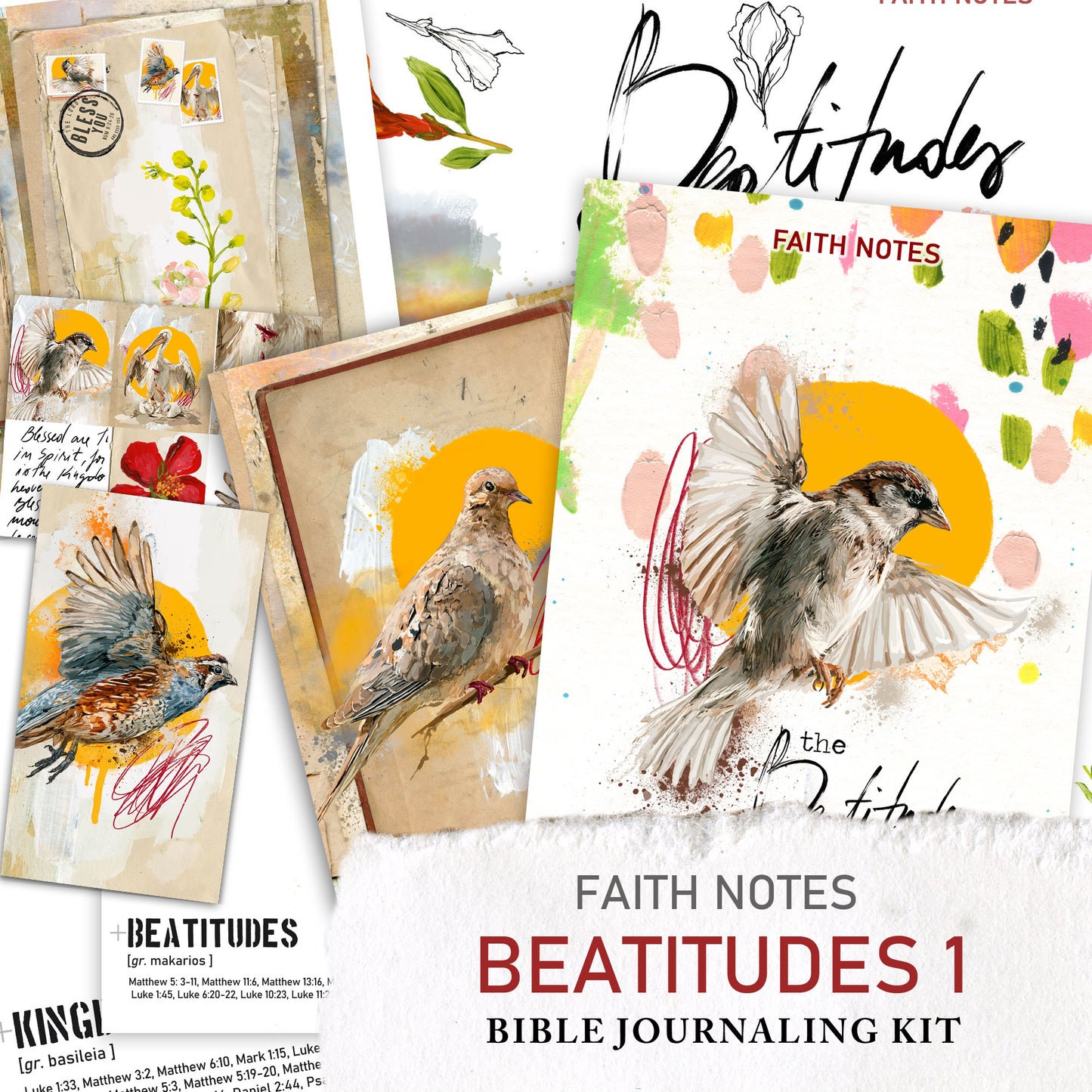 **Beatitudes 1 ** kit for Bible Journaling - Faith Notes series
