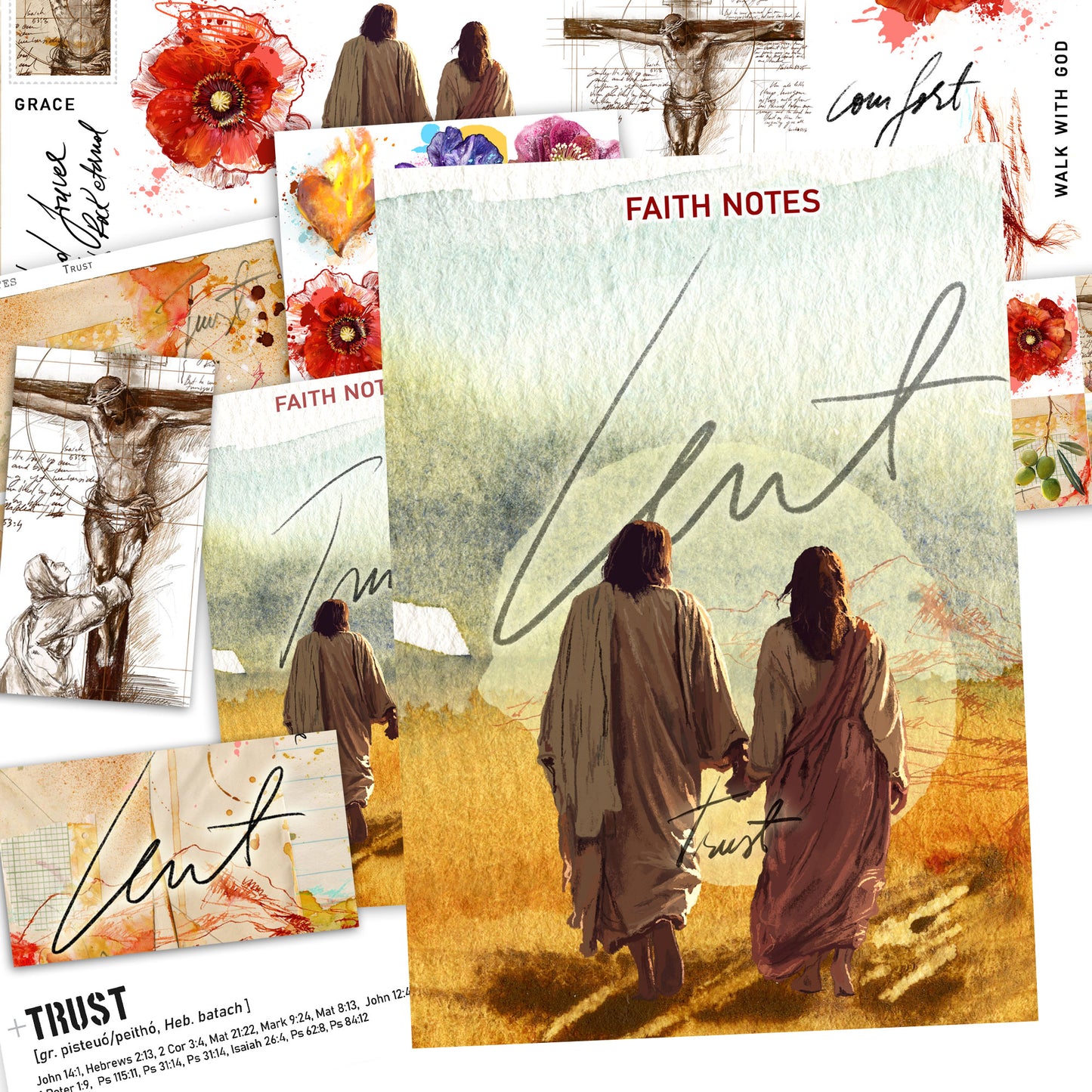 **LENT-TRUST- kit ** for Bible Journaling - Faith Notes series