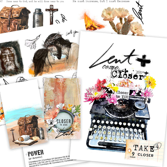 TAKE 4 - CLOSER Lent  kit for Bible Journaling