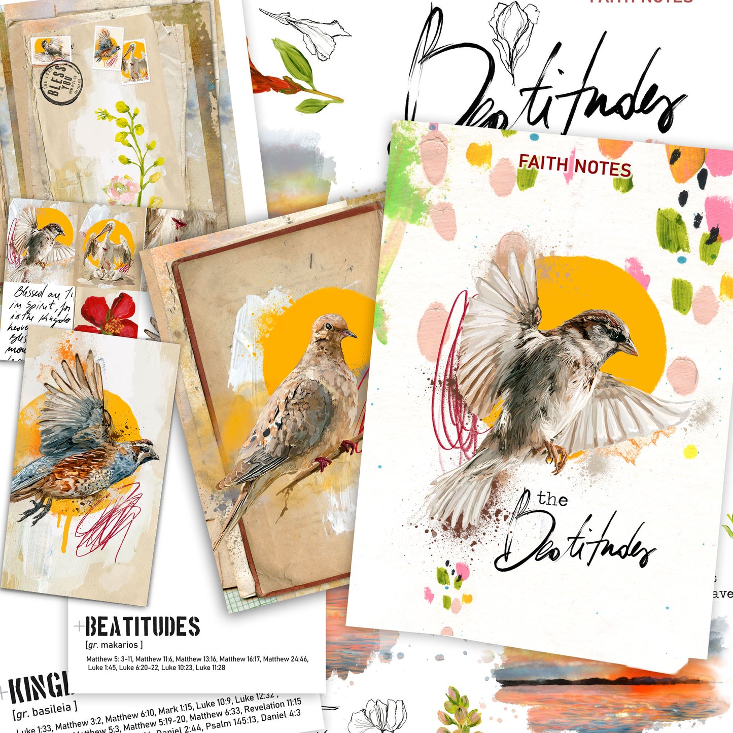 **Beatitudes 1 ** kit for Bible Journaling - Faith Notes series