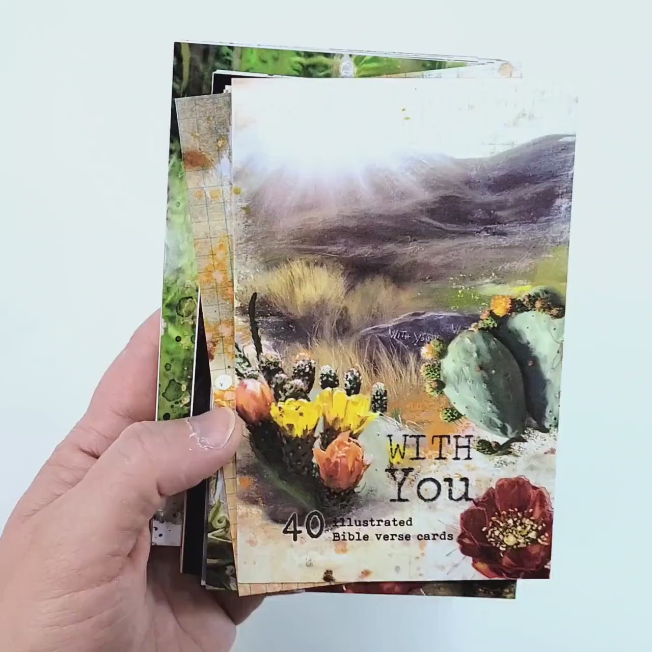 With You - set of 40 illustrated Bible Journaling Cards with Bible verses