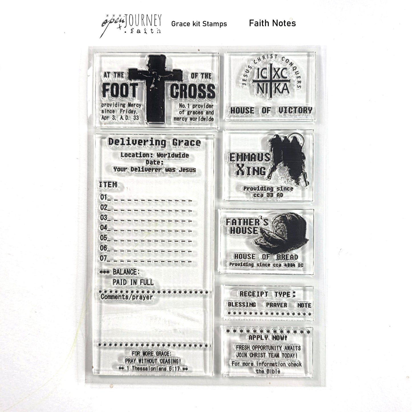 Receipt GRACE-LENT Stamp sets  - Faith Notes
