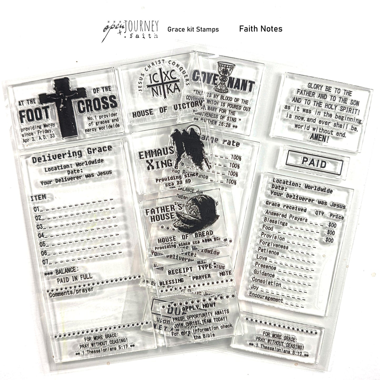 Receipt GRACE-LENT Stamp sets  - Faith Notes