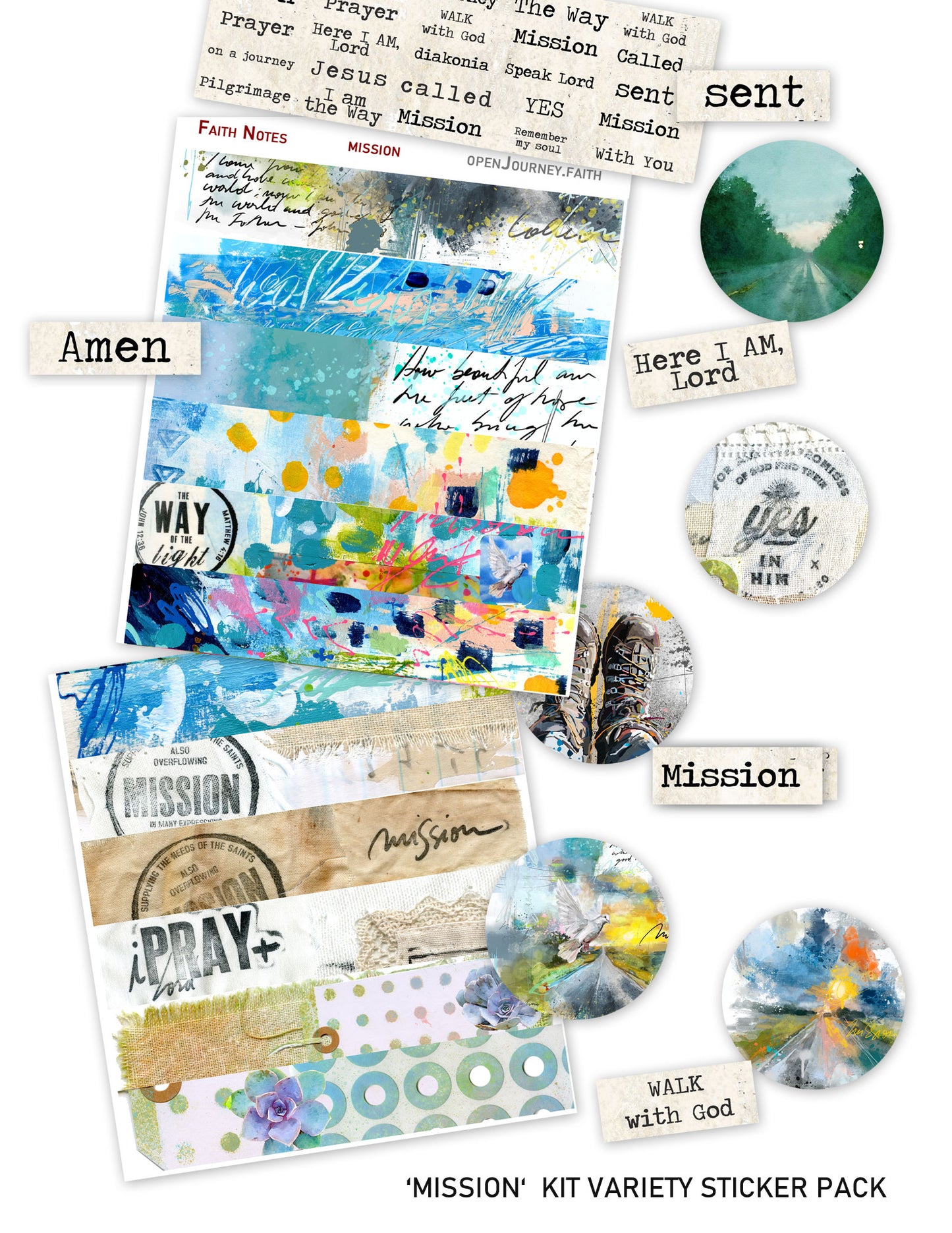 Mission sticker pack - variety stickers for Bible Journaling