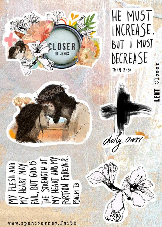 CLOSER Lent kit sticker sheet