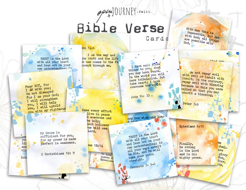 Inspirational Bible Verse Cards- set of 24