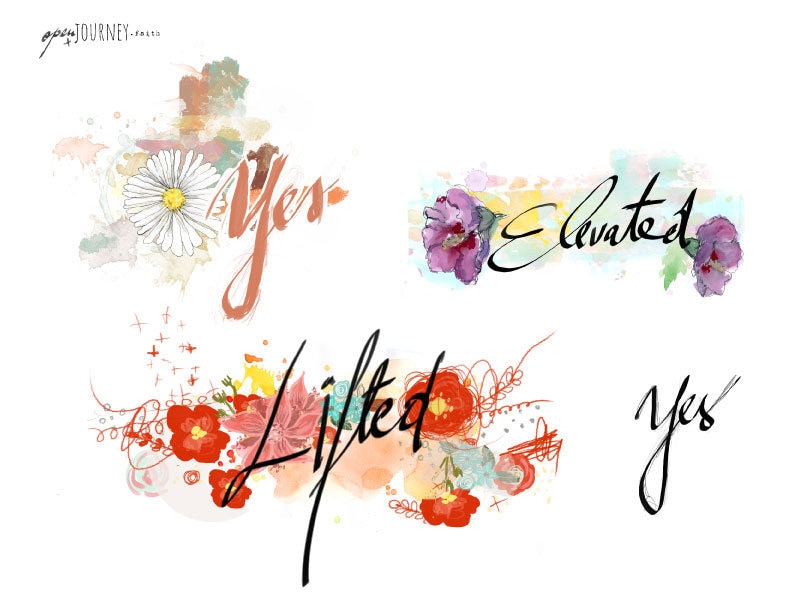 Floral Headers and Titles - digital download for bible journaling, card making and craft