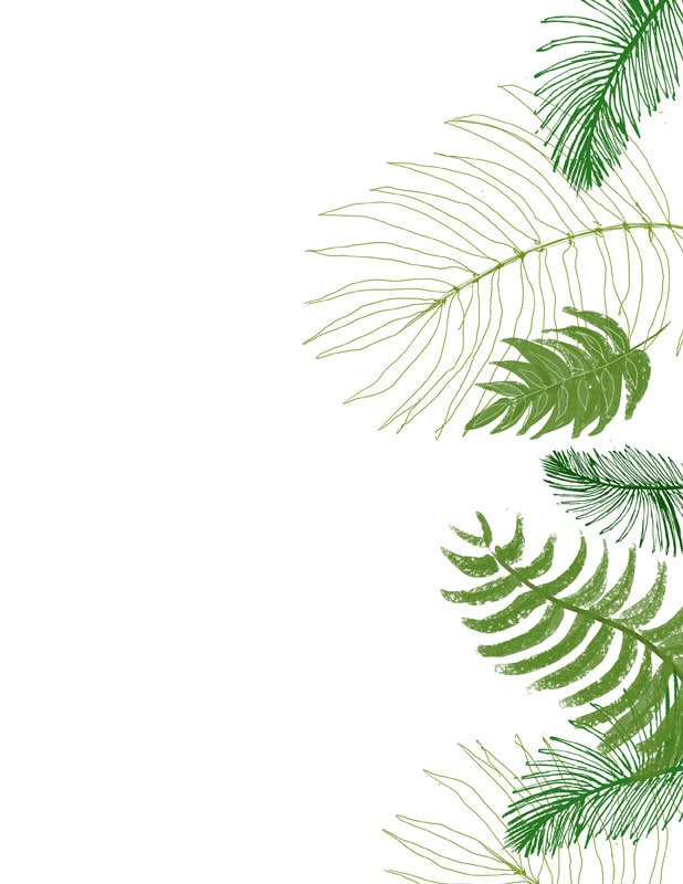 Palm leaves Illustrations - digital download for bible journaling, card making and craft