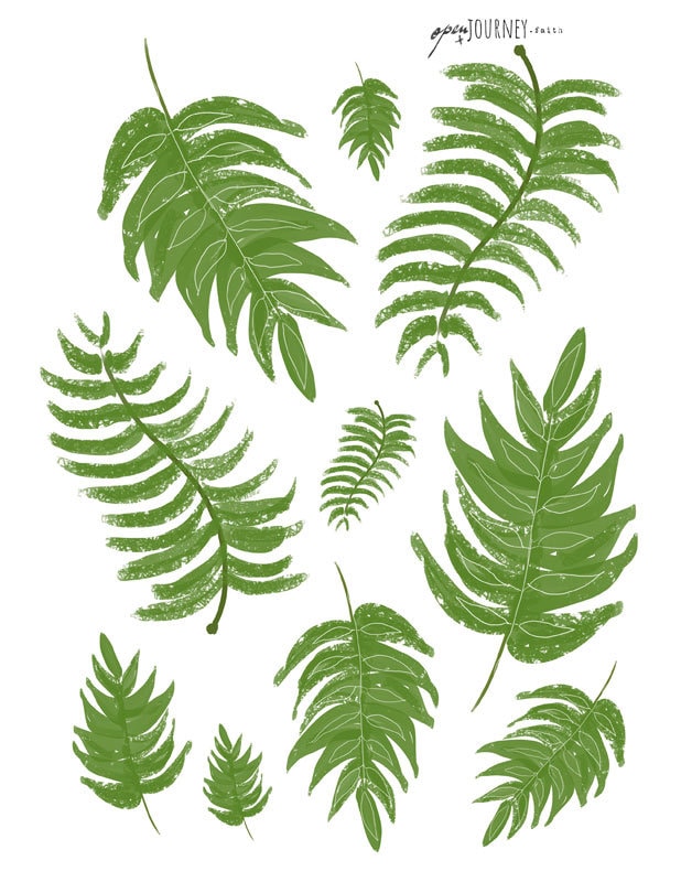 Palm leaves Illustrations - digital download for bible journaling, card making and craft