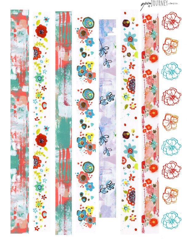 Washi Strips collection - digital download for bible journaling, card making and craft