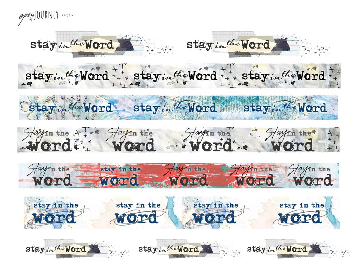 Stay in the Word - Washi Strips and sticker collection - digital download for bible journaling, card making and craft