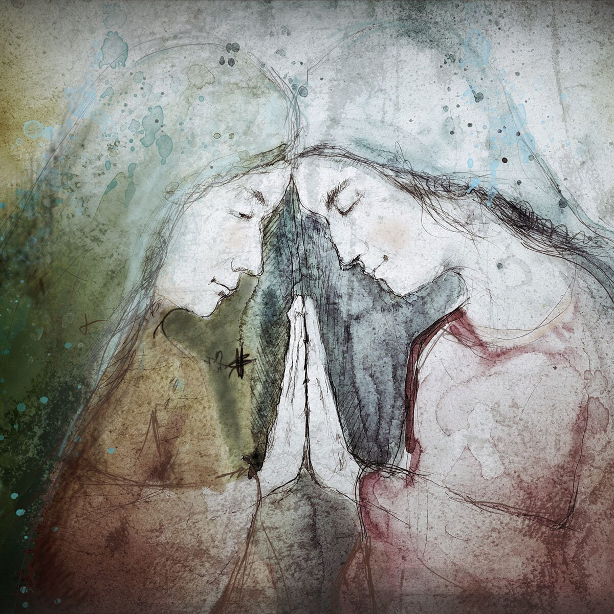 The Visitation - Blessed Mother and Elizabeth, fine art print