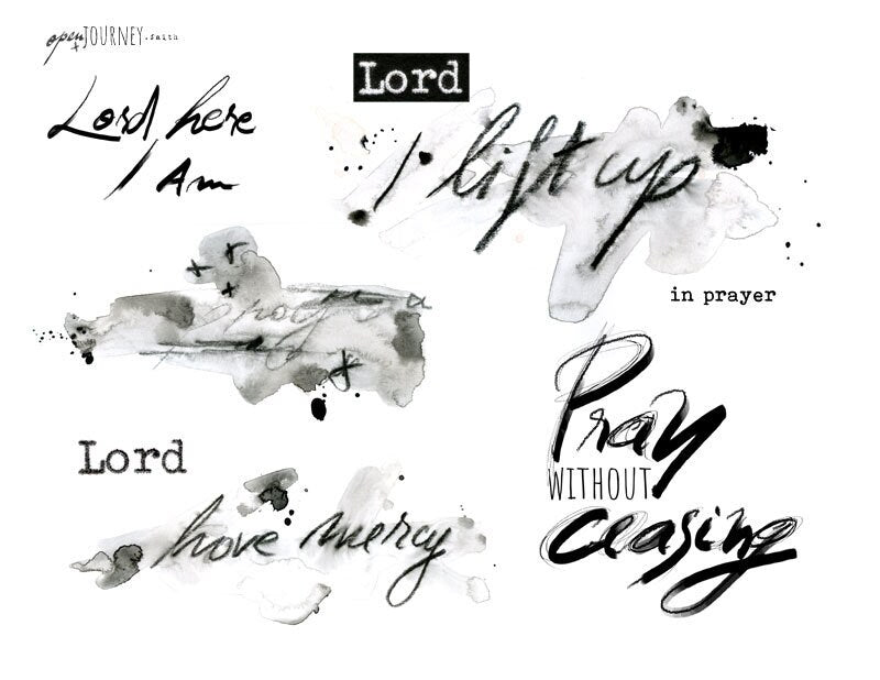 Prayer Journal Elements- journaling art-digital download