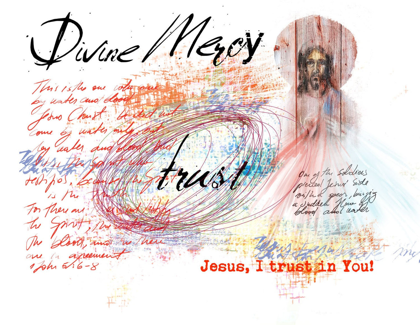 Divine Mercy bible journaling elements - digital download