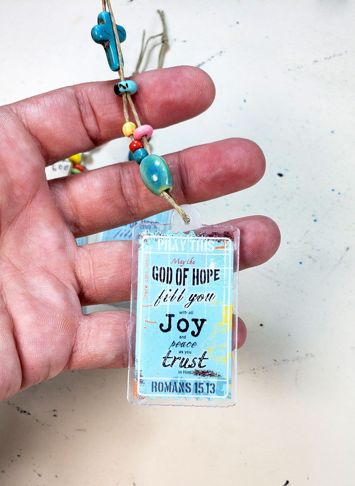 Journal Charm: May the God of Hope fill you with Joy
