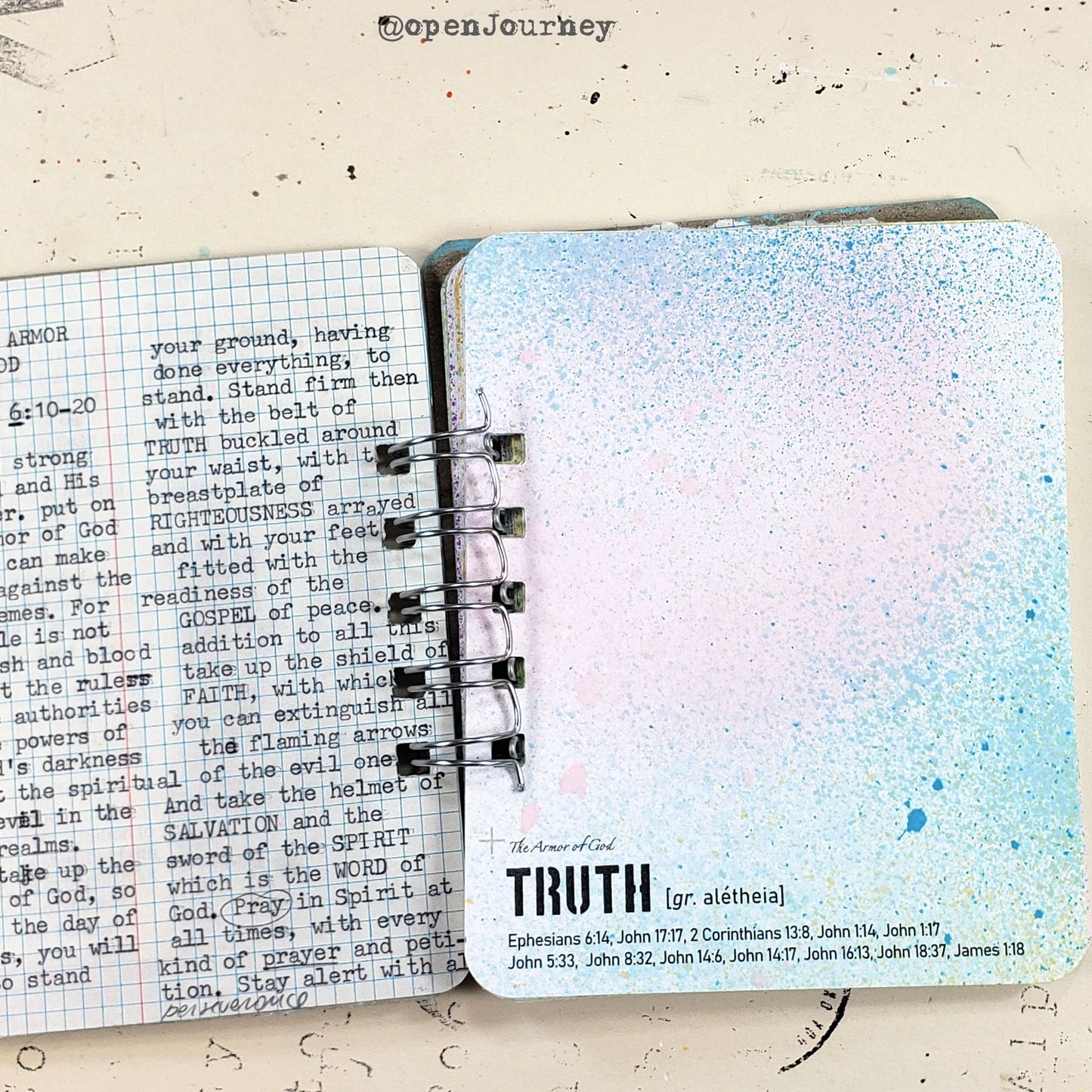 Word Focus- ARMOR of GOD LARGE journaling card set