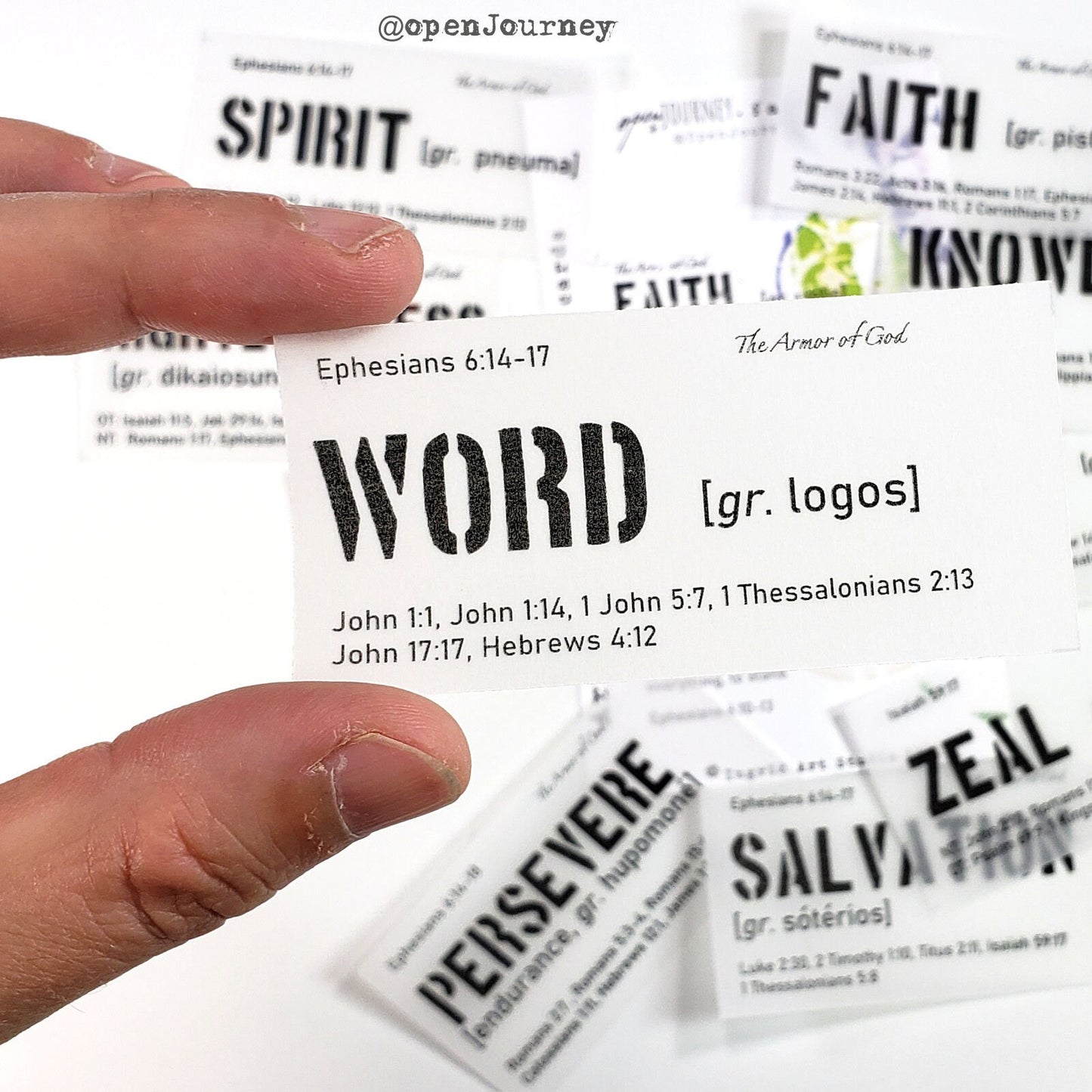 Word Focus- ARMOR of GOD journaling cards