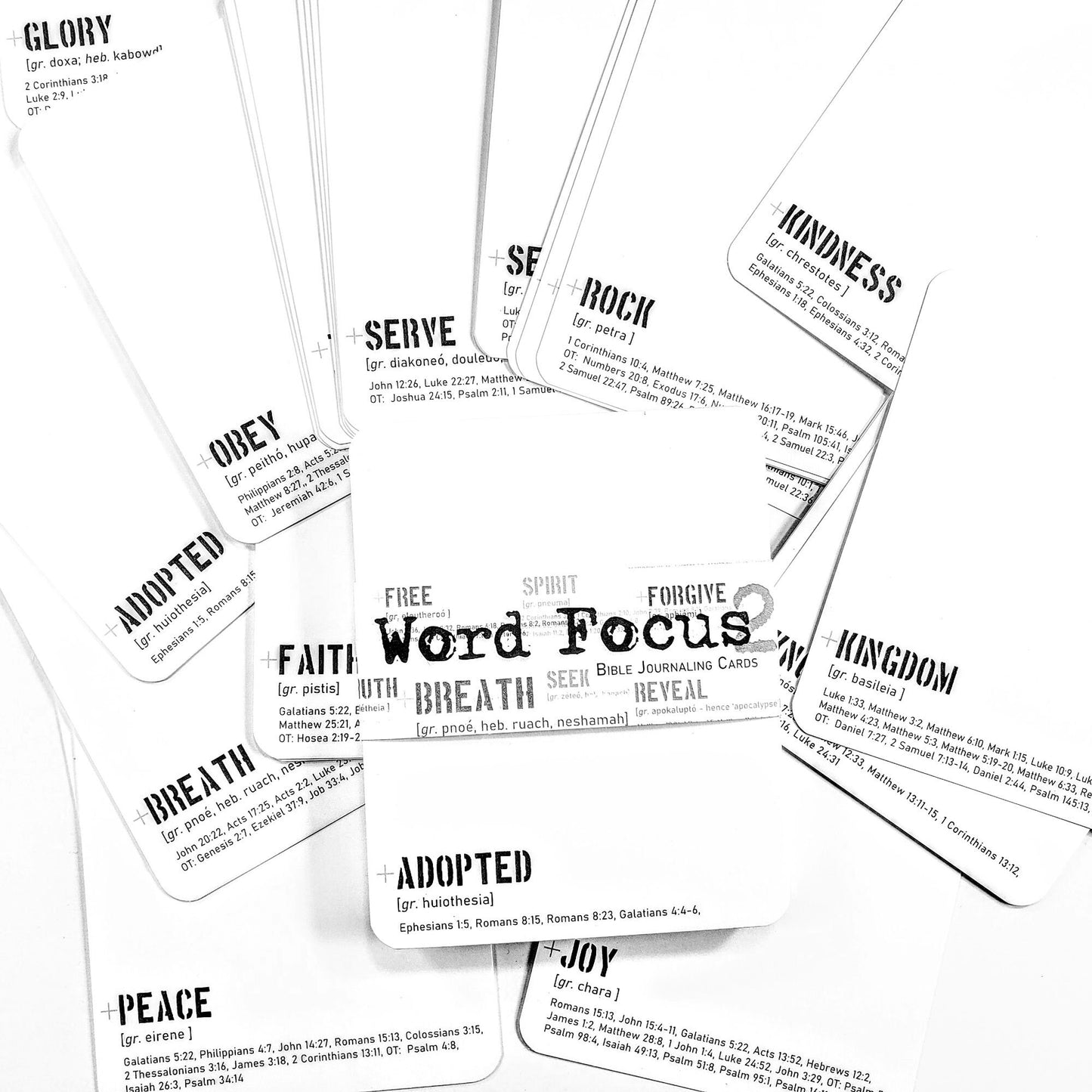 Word Focus 2 - SECOND SET of 40 LARGE journaling card set